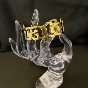 Rustic Cuff Brass GRATEFUL Bracelet